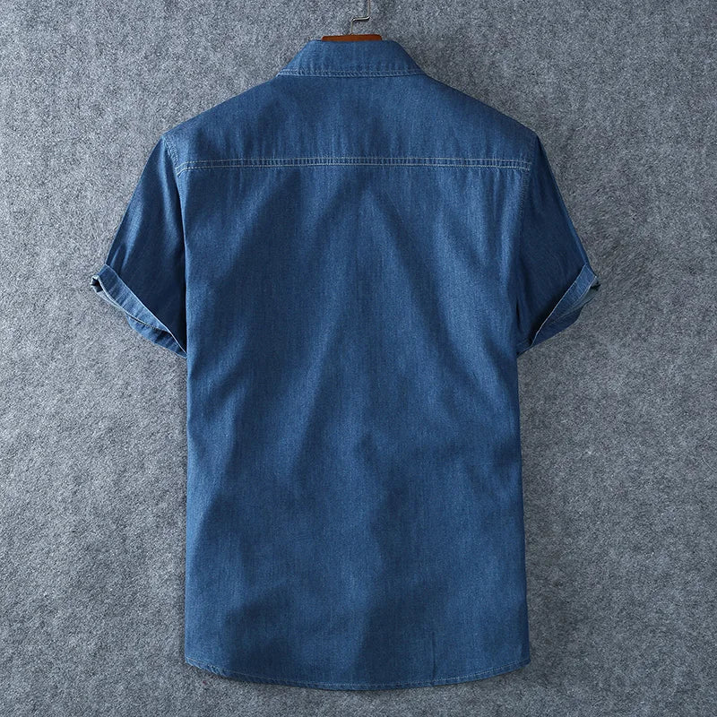 Men Cotton Light Blue Denim Shirts