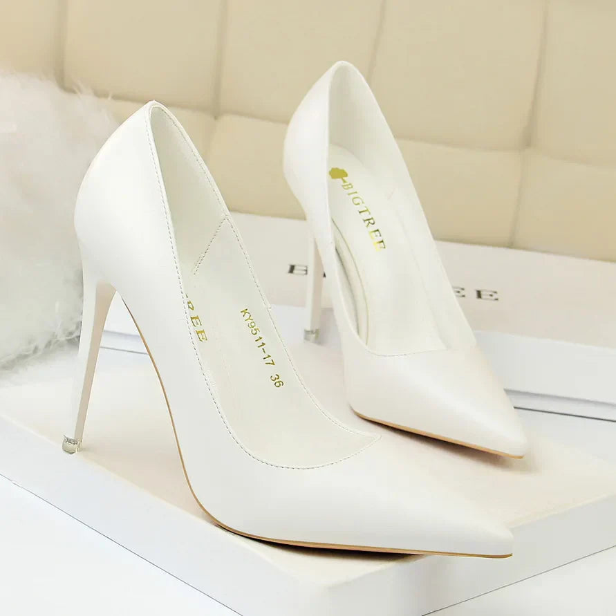 2023 Women 7.5cm 10.5cm High Heels Pumps Lady Wedding Bridal Scarpins Stripper Low Heels Plus Size Fetish Party Blue Pink Shoes