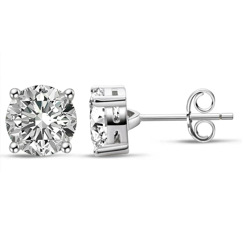 3mm/4mm/5mm/6.5mm/8mm/9mm/10mm/11mm Certified D VVS1 Moissanite Stud Earrings 925 Silver Earrings For Women Men Jewelry