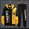 Men Tracksuit Sweat Suits Mens Patchwork 2 Piece Hoodie+Pants Set Hip Sweatpants Hop Fashion Streetwear Sports Clothing Set 4XL
