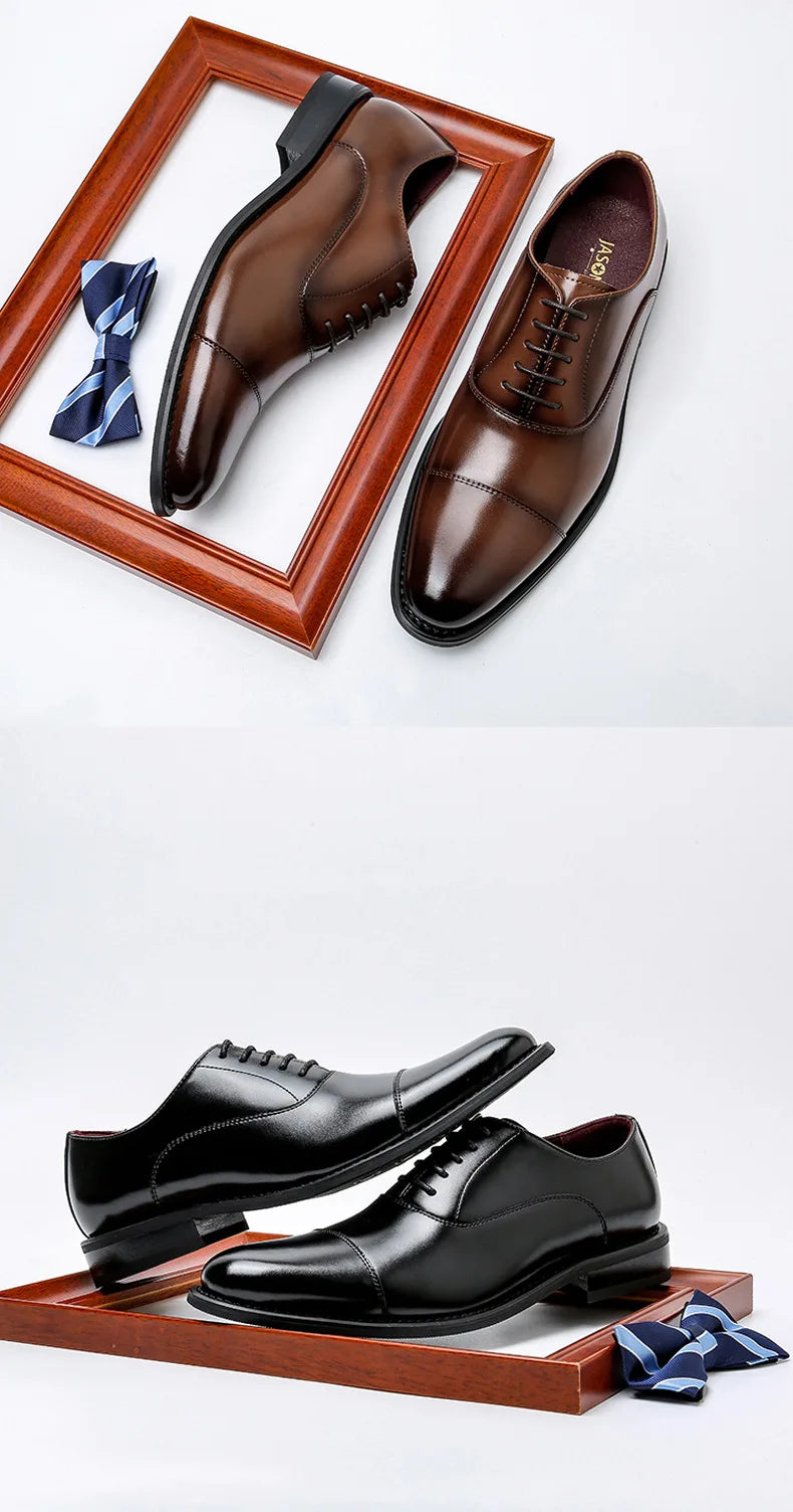 2023 High Quality Handmade Oxford Dress Shoes Men Genuine Cow Leather Suit Shoes Footwear Wedding Formal Italian Shoes Hot