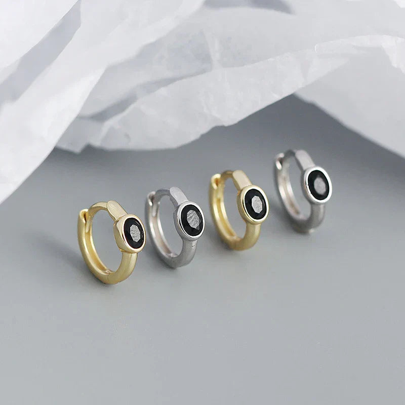 925 Sterling Silver Simple Oval Cut Zircon Hoop Earrings for Women Geometric European Piercing Huggie Jewelry Female Gift