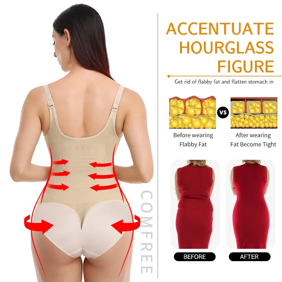 Women Shapewear Bodysuit New Tummy Control Shapewear Waist Trainer Thong Body Shaper Fajas Colombianas Slimming Underwear