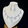 Fashion Four Colors Cubic Zirconia Vine Earrings and Necklace Sets For Women, Dubai Jewelry Sets, Bridal Jewelry Sets, X0179