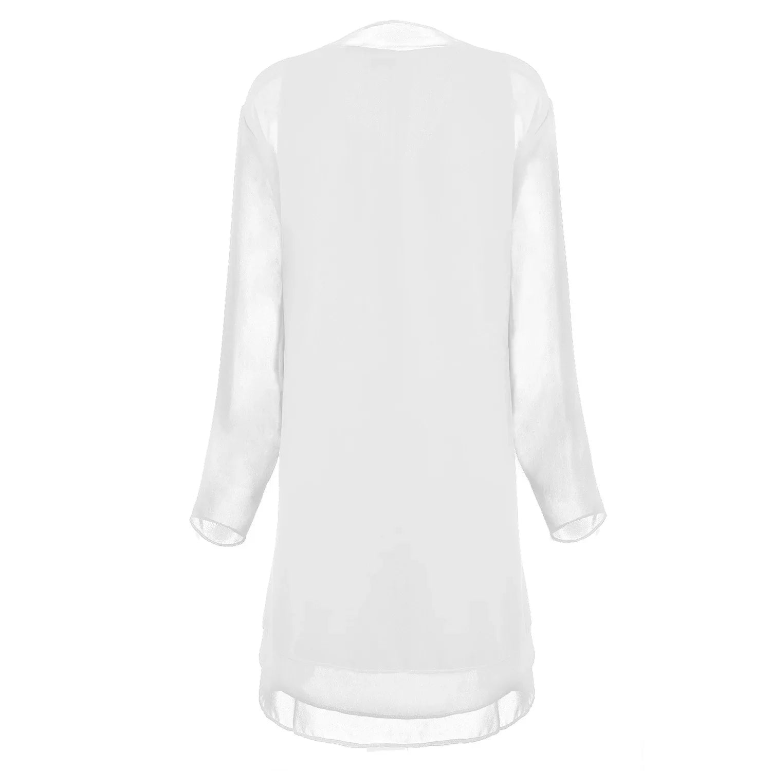 2 Pieces Chiffon Dress Set Women Casual Long Sleeve Solid Cardigan Dress Elegant Wedding Evening Party Dresses Clothing Vestidos