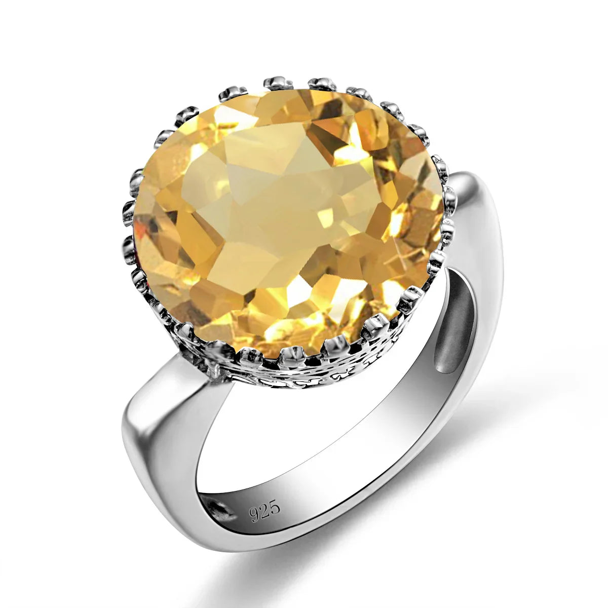 Vintage 100% 925 Sterling Silver 15ct Round Created Aquamarine Ring For Women Famous Branded Handmade Fine Jewelery 2024