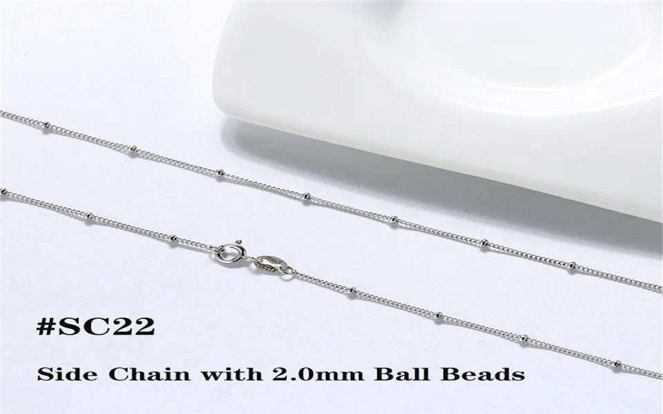 Real 925 Silver Link Chain Necklace For Women Men Basic Neck Chain Trendy Silver Cross Box Snake Chain Jewelry OSC20