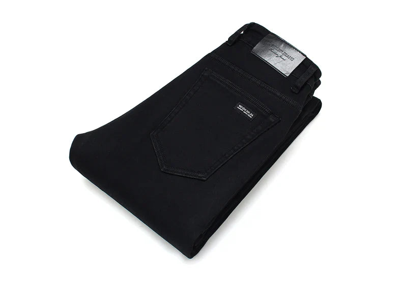 2023 Men's Stretch Black Jeans Classic Style Business Fashion Pure Slim-fit Denim Pants Male Brand Casual Trousers