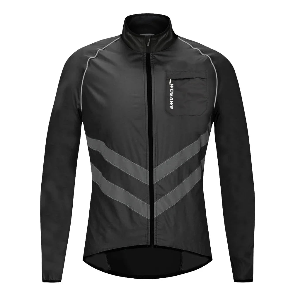 Ultralight Men's Cycling Windbreaker Reflective Jacket Windproof Bike Jacket Water Resistant MTB Road Bicycle Long Jersey
