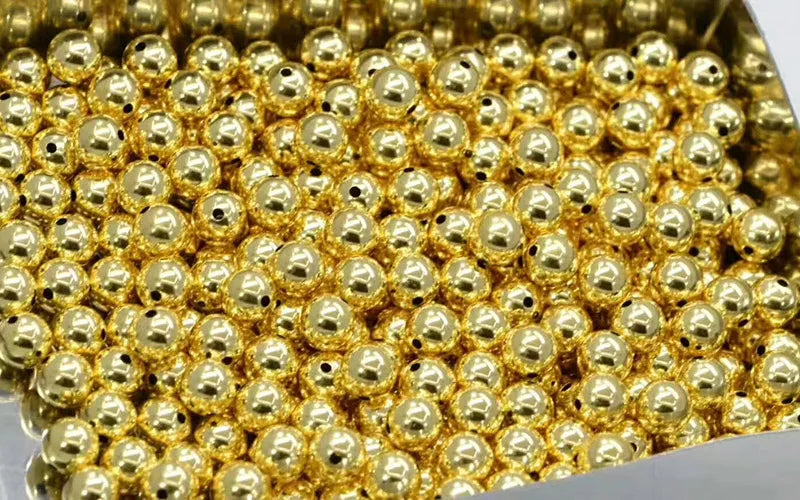 Genunie 18k Gold Beads DIY Acessories Bracelet Necklace Anklet Earrings Fine Jewelry Findings High Polished Au750 Gold Beads