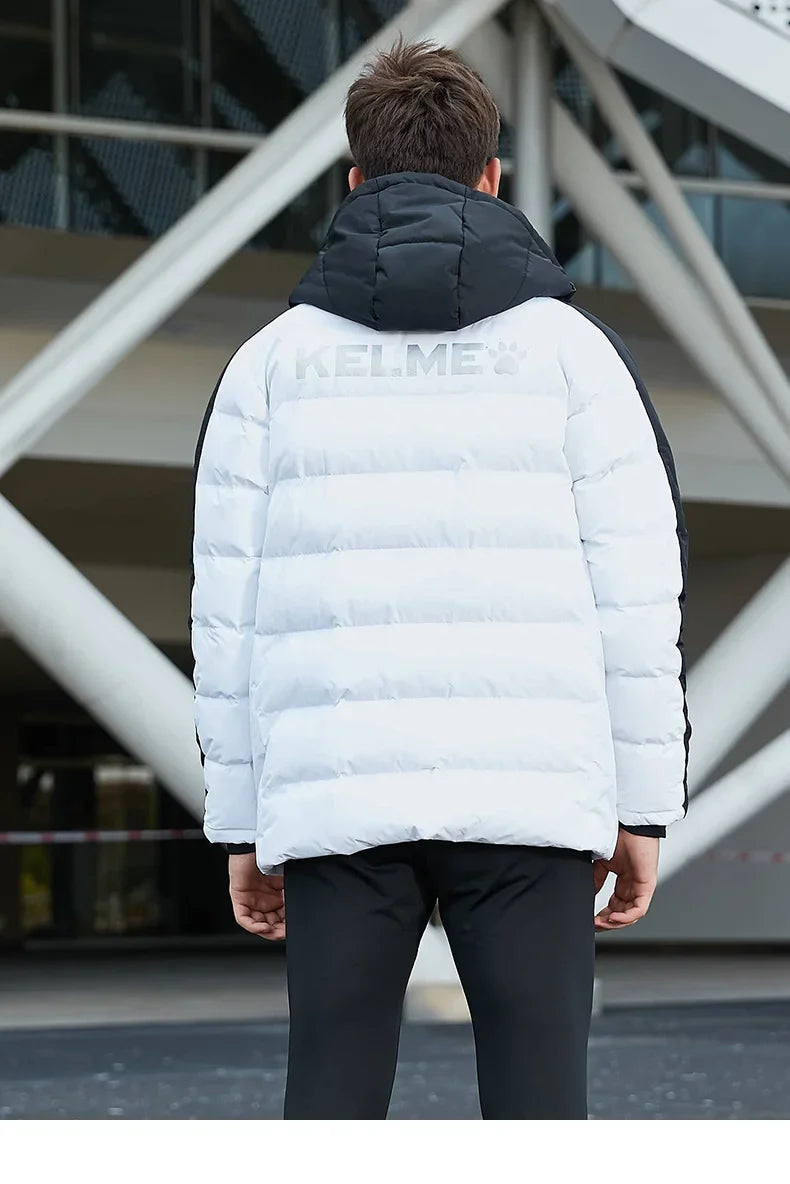 Winter Men's Cotton Jacket Hooded Short Warm Coat Training Sports Team Uniform Women Padded Outwear 8261MF1013