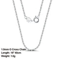 Real 925 Silver Link Chain Necklace For Women Men Basic Neck Chain Trendy Silver Cross Box Snake Chain Jewelry OSC20