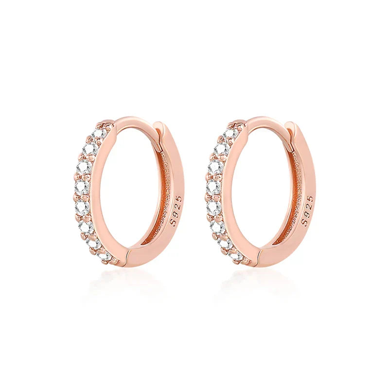 Silver 925 1 pair Women Small Hoops Earring Piercing Ear Cartilage Tragus Simple Thin Circle Anti-allergic Ear Buckle