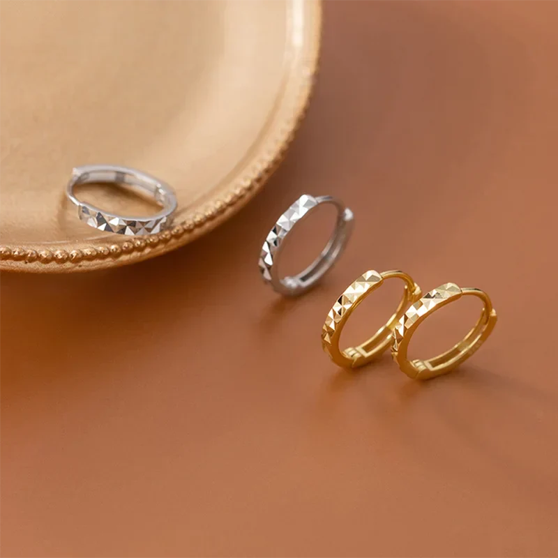 925 Sterling Silver Simple Geometric Car Flower Circle Charm Earrings Fashion Gothic Wedding Piercing Hoop Jewelry Female