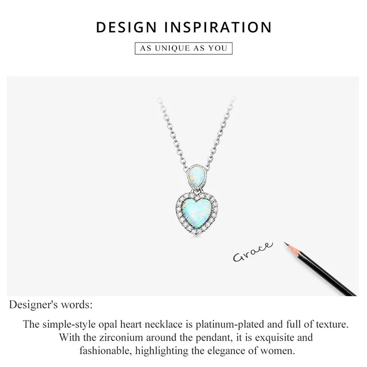 Genuine 100% 925 Sterling Silver Shining CZ Choker Necklace Heart-Shaped Pendant Chain Necklace for Women Fine Jewelry