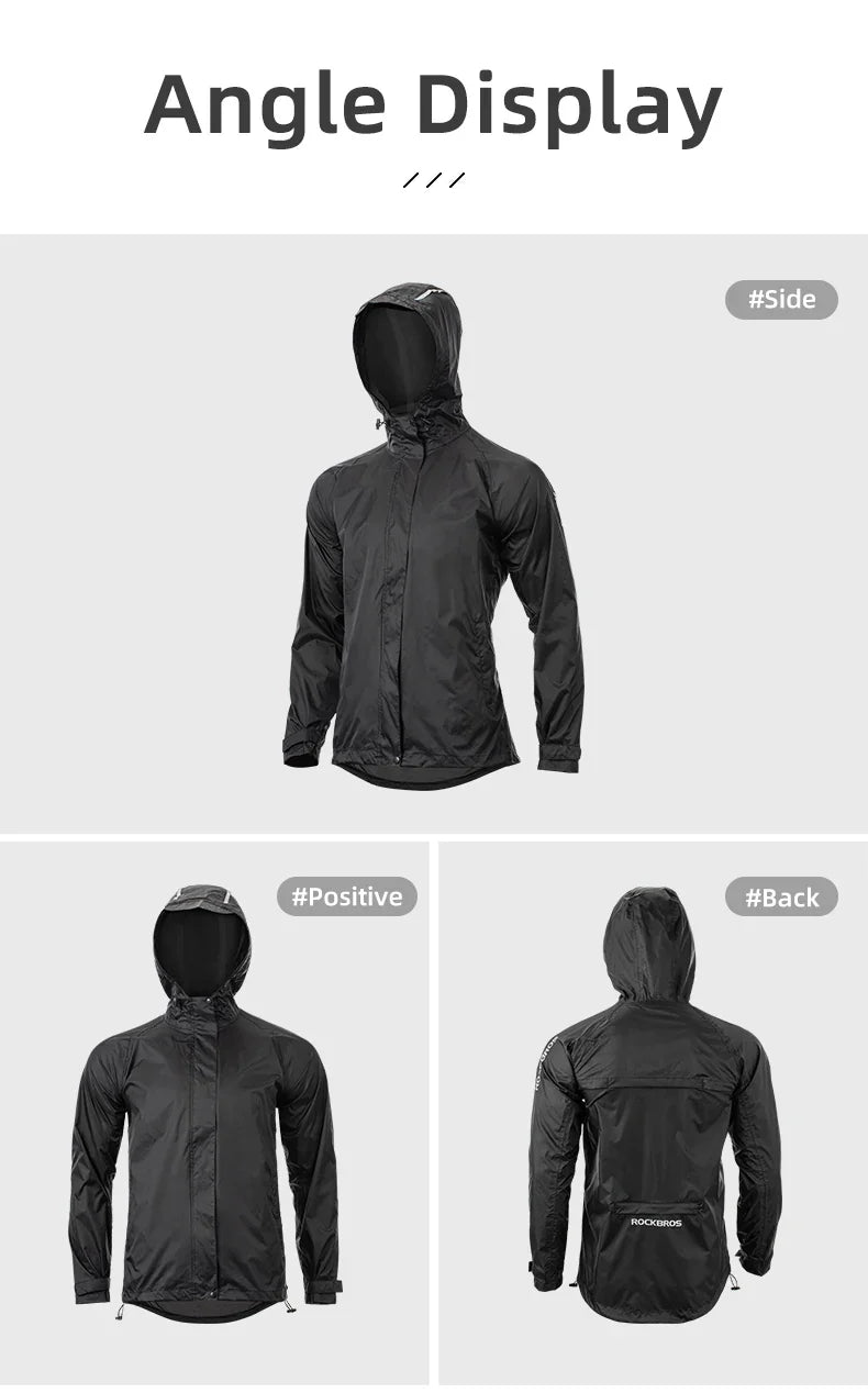 Cycling Raincoat Outdoor Rain Jacket Men Breathable Reflective Hooded Raincoat Waterproof Windbreaker European Size