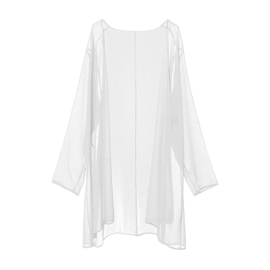 2 Pieces Chiffon Dress Set Women Casual Long Sleeve Solid Cardigan Dress Elegant Wedding Evening Party Dresses Clothing Vestidos