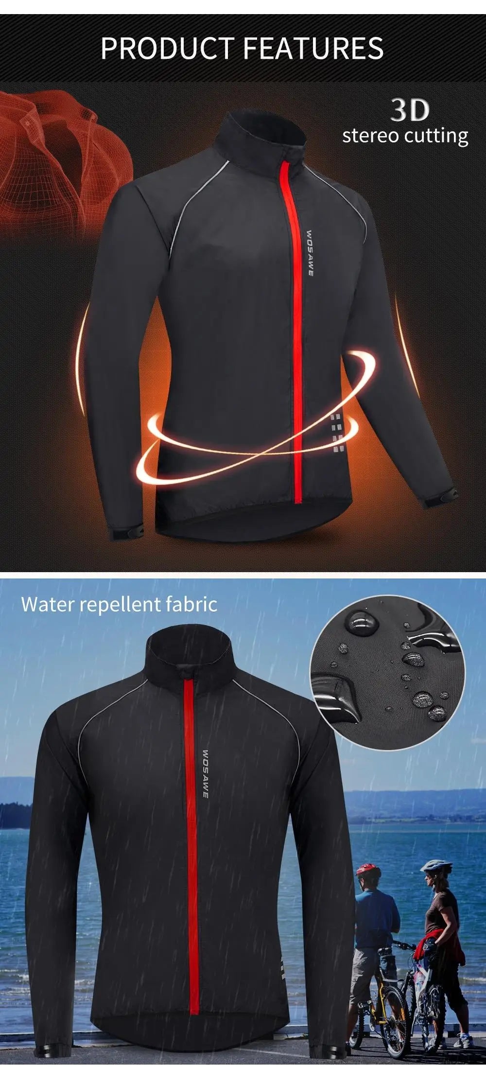 Reflective Men's Cycling Jackets Windproof Riding Bicycle Clothing Windbreaker Outdoor Sports Running MTB Bike Mesh Vest
