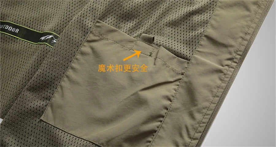 Spring New Men Waistcoat Outdoor Leisure Solid Color Vest Young Middle-aged Photography Fishing Casual Vest Jacket Male