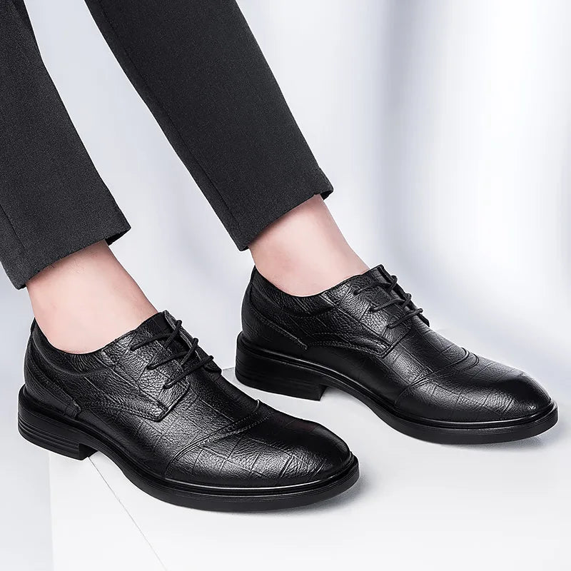Brand Genuine Leather Luxury Oxford Mens Shoes Casual British Warm Winter Shoes for Business Formal Dress Plush Snow Big Size 48