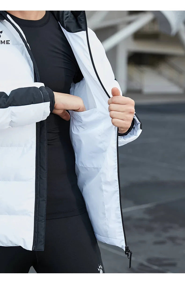 Winter Men's Cotton Jacket Hooded Short Warm Coat Training Sports Team Uniform Women Padded Outwear 8261MF1013