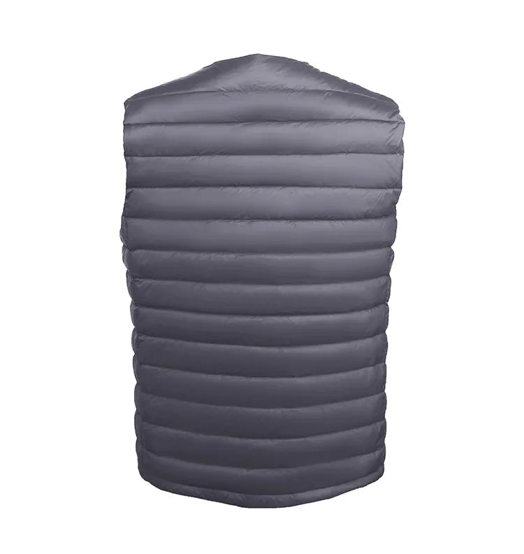 Men Down Vest Ultra Light Down Vest Portable V-neck Sleeveless Coat Man Winter Without Collar Warm Liner