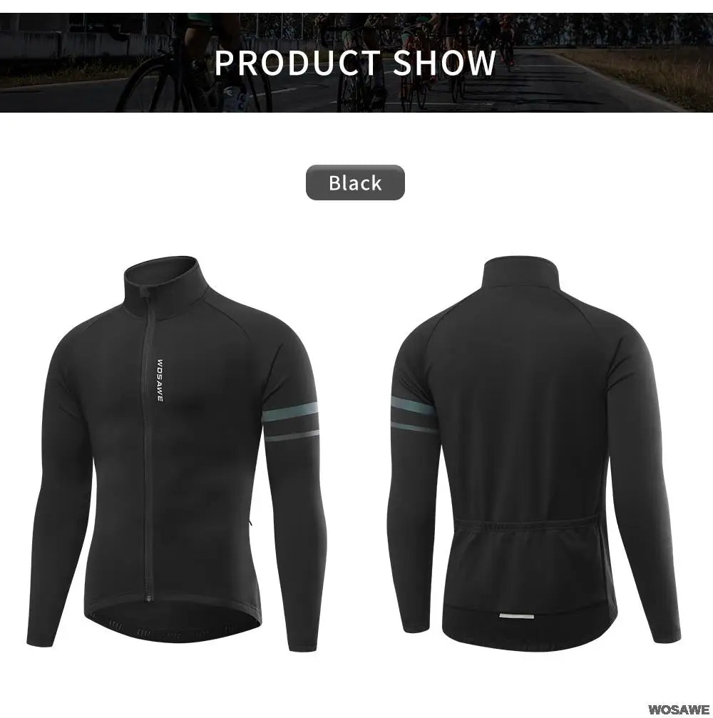 Men'sThermal Winter Cycling Jacket Fleece Lining Long Sleeve Jersey Windproof Running Riding Ciclismo Cycling Clothing