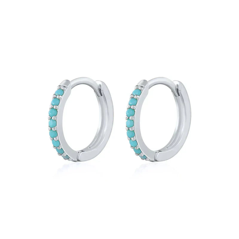 Silver 925 1 pair Women Small Hoops Earring Piercing Ear Cartilage Tragus Simple Thin Circle Anti-allergic Ear Buckle