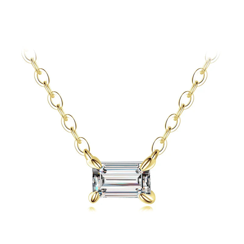 Genuine 925 Sterling Silver Fashion Charm AAA Zirconia Pendant Necklace For Women Silver Female Necklaces Fine Jewelry