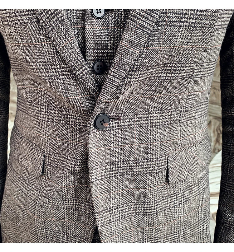 25 Colors 1 Pcs Blazer No Pants S-7XL New Wedding Dress Formal Business Slim Mens Suit Jacket Plaid Striped Solid Color