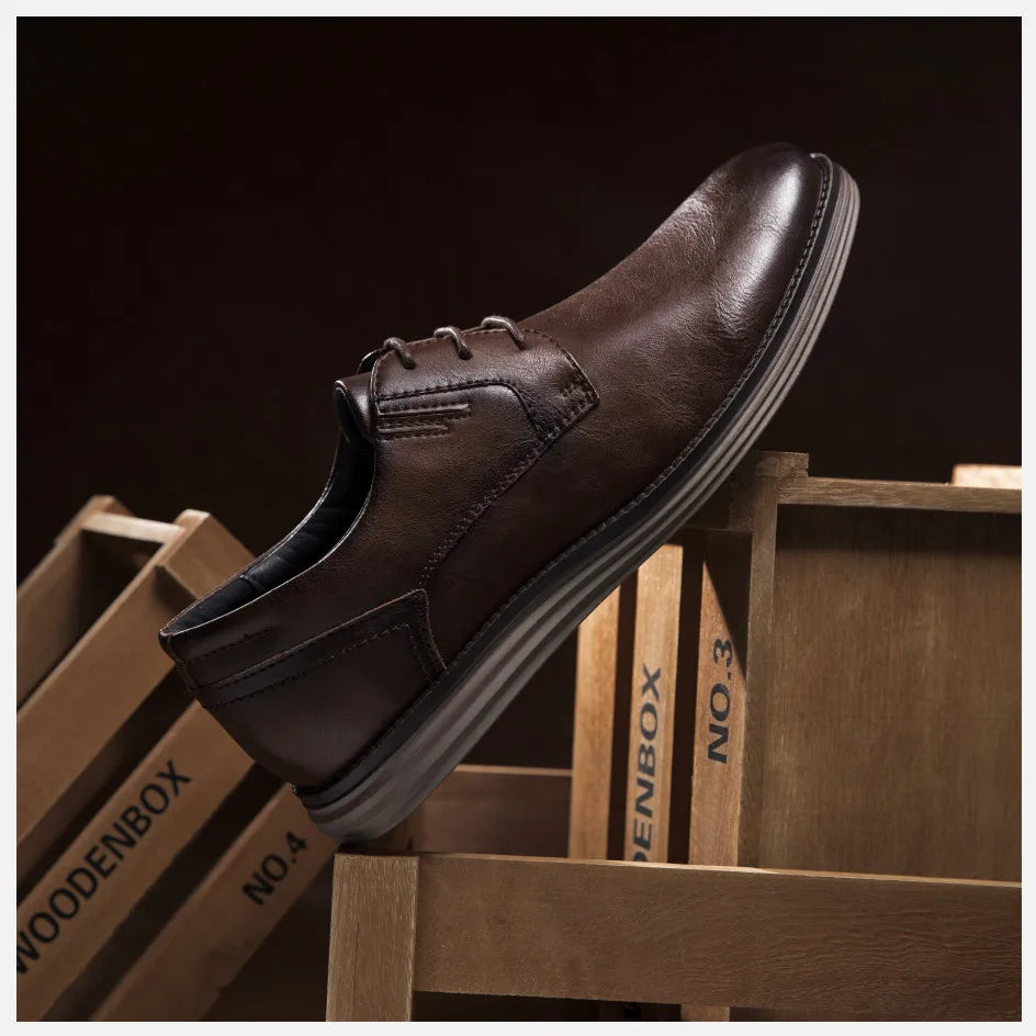 Male Sneakers Autumn/Winter traf Leather Men Casual Shoes Business Work Office Lace-up Dress shoes For Men Size47
