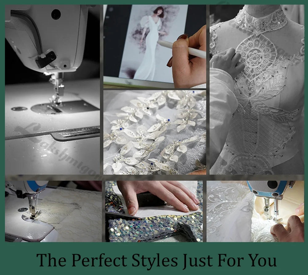Sexy Deep V-neck Wedding Dress For Bride Backless Feathers Bridal Gown Vestido De Novia Shiny Customized