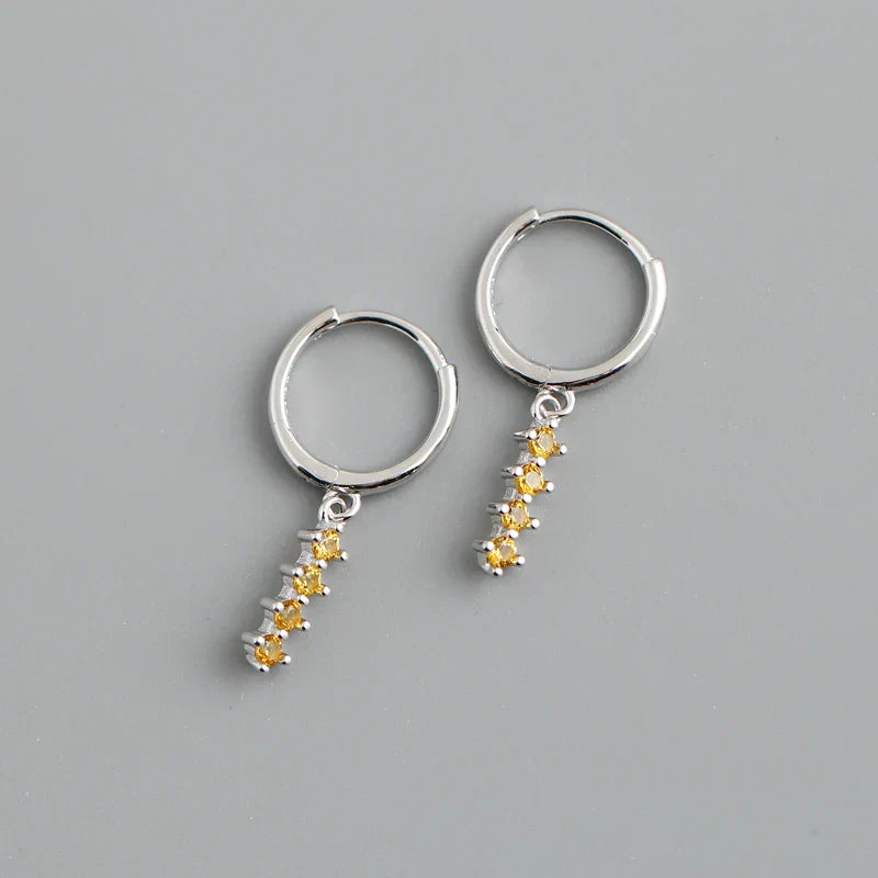 New Arrival Fashion Korean Blue Zircon Spike Geometric Stud Earrings for Women Real 925 Sterling Silver Gothic Jewelry
