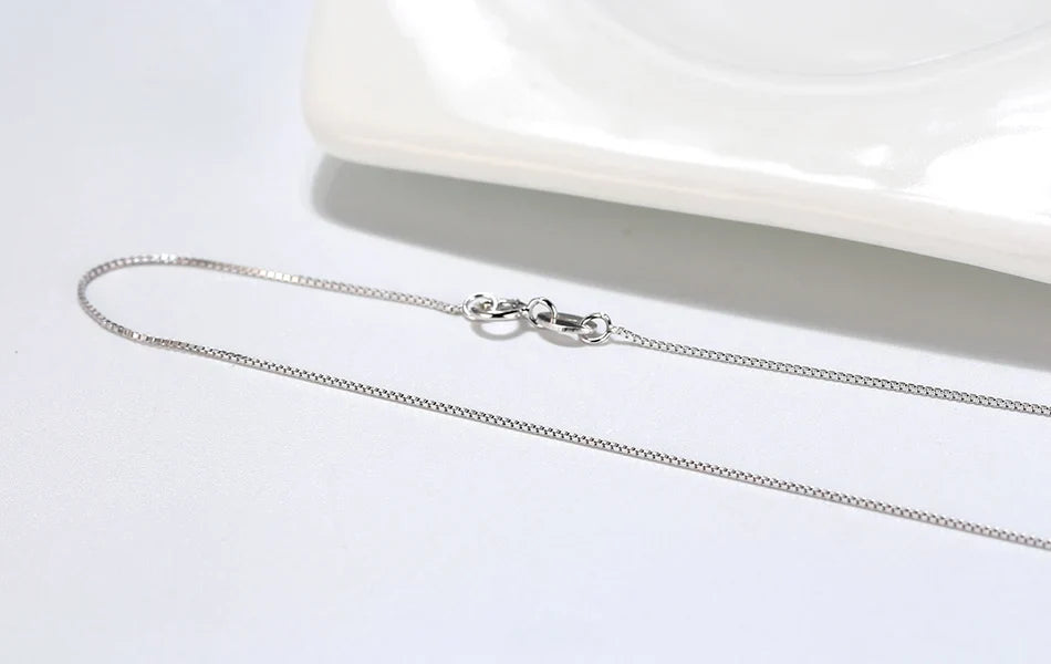 Slim 0.6mm Box Chain Necklace Italy 925 Silver Woman Man Necklace 45cm 18''Long  Jewelry Gift Wholesale OSC07
