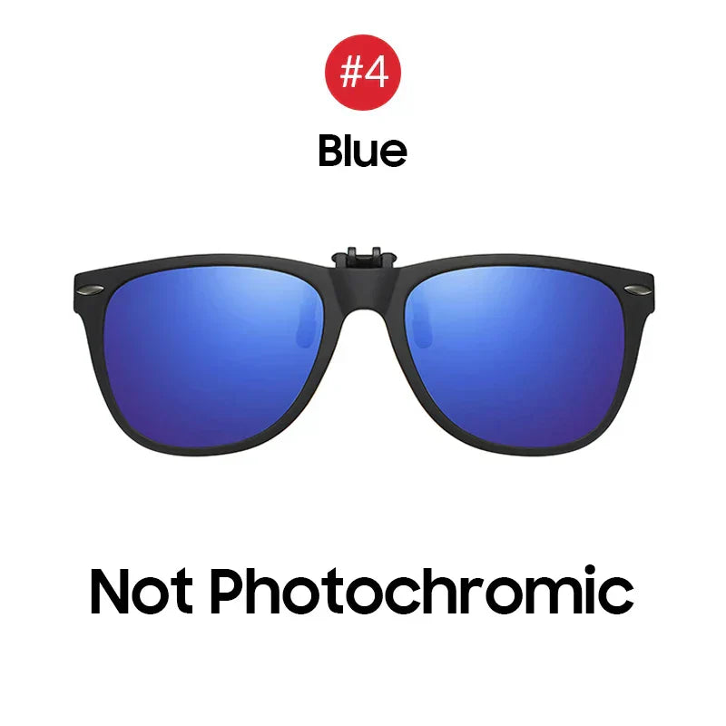 Men Photochromic Polarized Lens Flip Up Clip on Sunglasses Women Driving Sun Glasses with Clips 2026 Trending Product