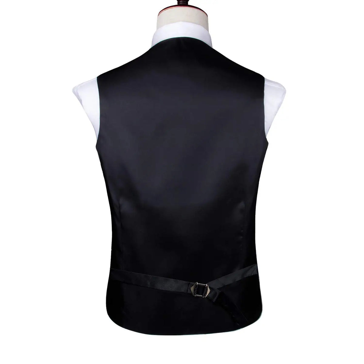 Luxury Mens Vests Black Gold Floral Jacquard Waistcoat Tie Hanky Cufflinks Brooch Set for Men Suit Wedding Office XL