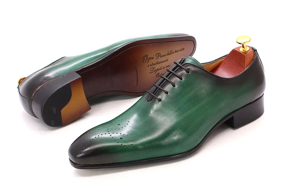 Mens Oxford Genuine Leather Shoes Whole Cut Fashion Pointed Toe Lace-up Formal Business Wedding Dress Shoes for men