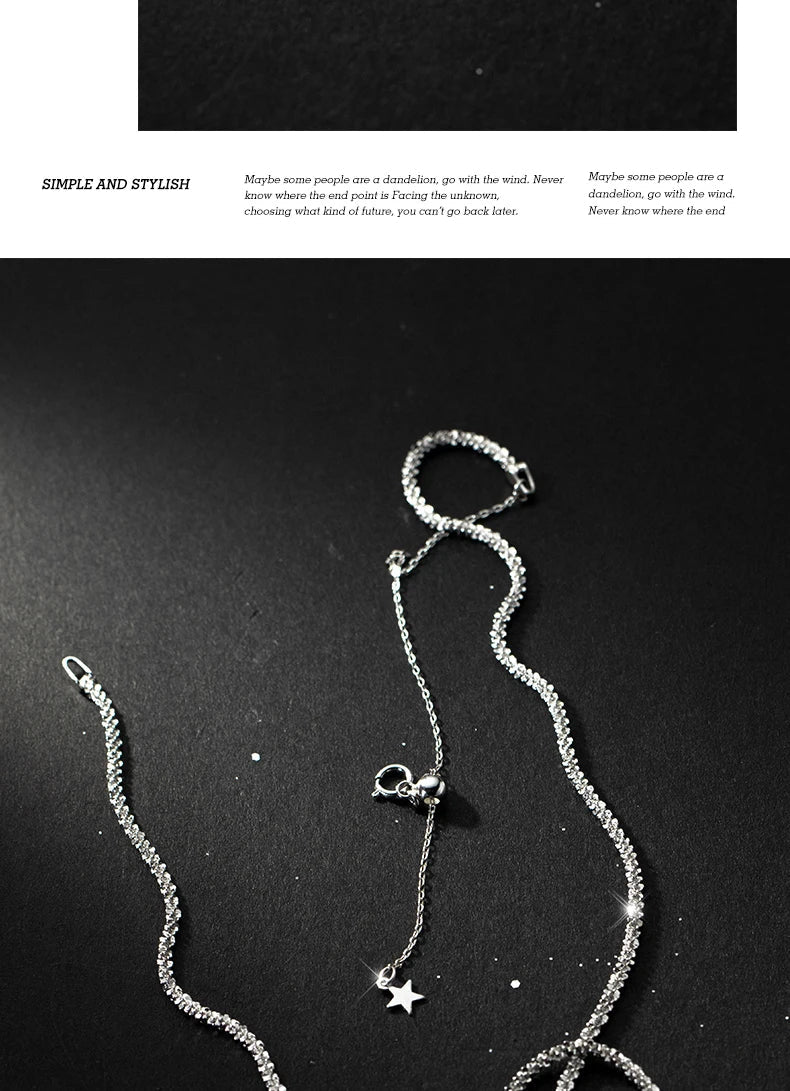 Dazzling Simple Adjustable Necklace for Women Girls 925 Sterling Silver Luxury Brand Jewelry 2024 New Mode Accessories