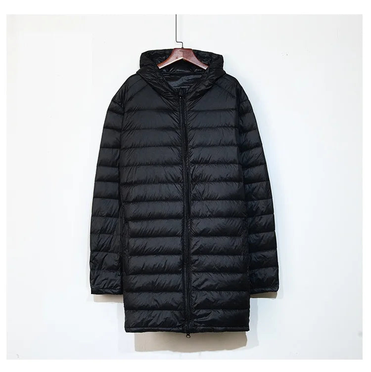 Plus 8XL Winter Long Duck Down Jacket Men Feather Parka Man Ultra Light Down Jacket Men Lightweight Warm Puffer Jackets