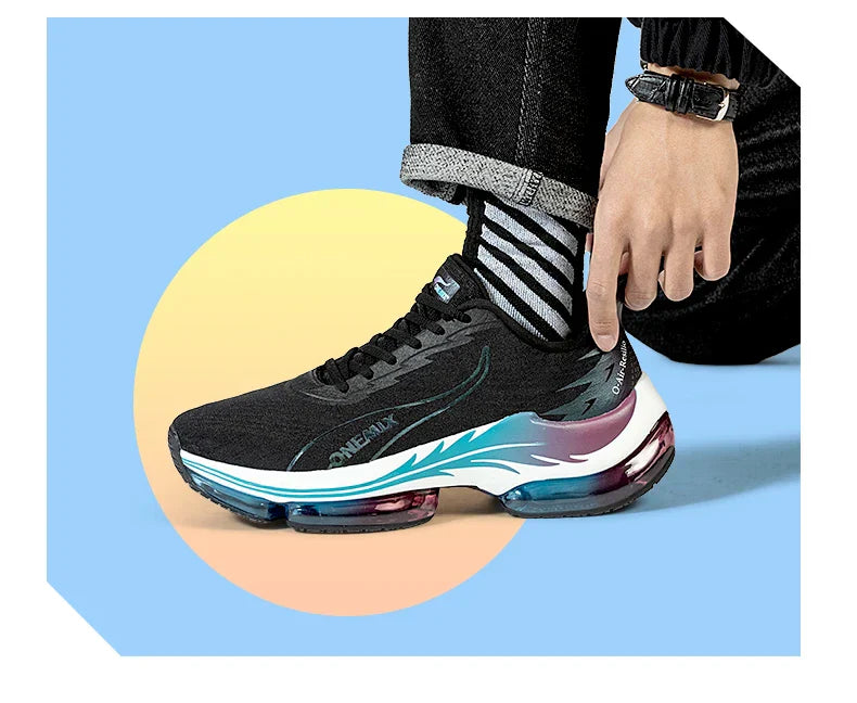 Men's Running Shoes Air Cushion Sneakers Breathable Mesh Outdoor Athletic Height Increase Walking Shoes Size EU 35-47