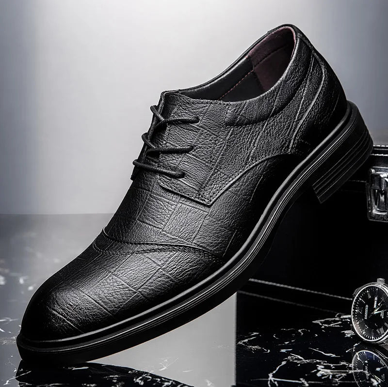 Brand Genuine Leather Luxury Oxford Mens Shoes Casual British Warm Winter Shoes for Business Formal Dress Plush Snow Big Size 48