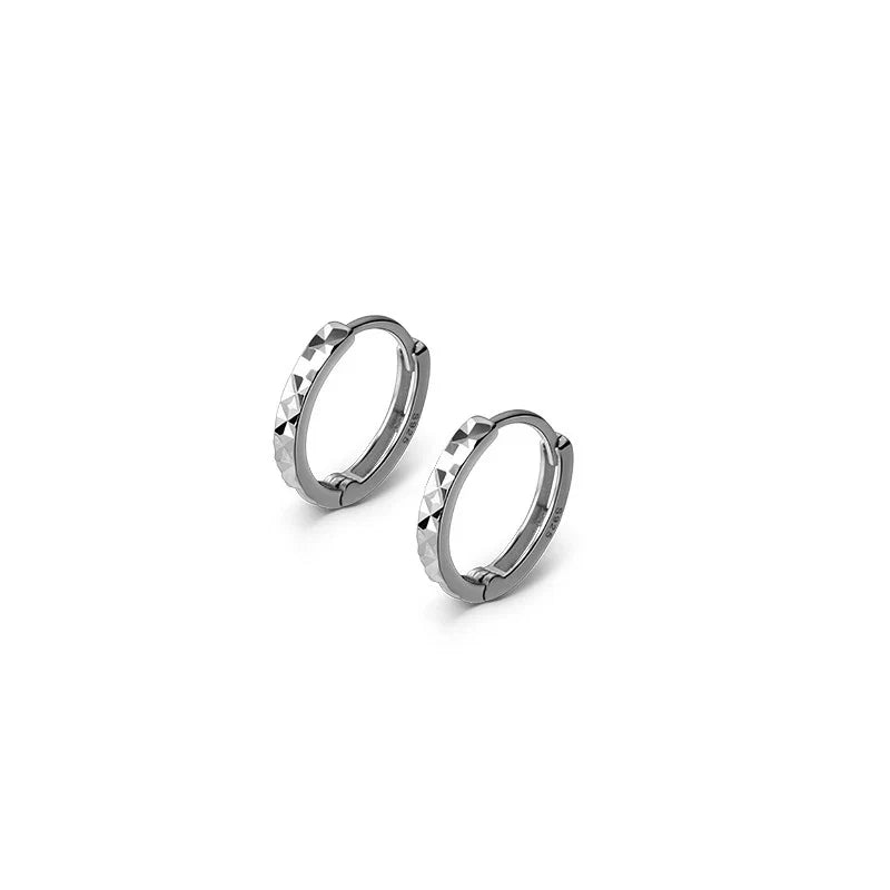 925 Sterling Silver Simple Geometric Car Flower Circle Charm Earrings Fashion Gothic Wedding Piercing Hoop Jewelry Female