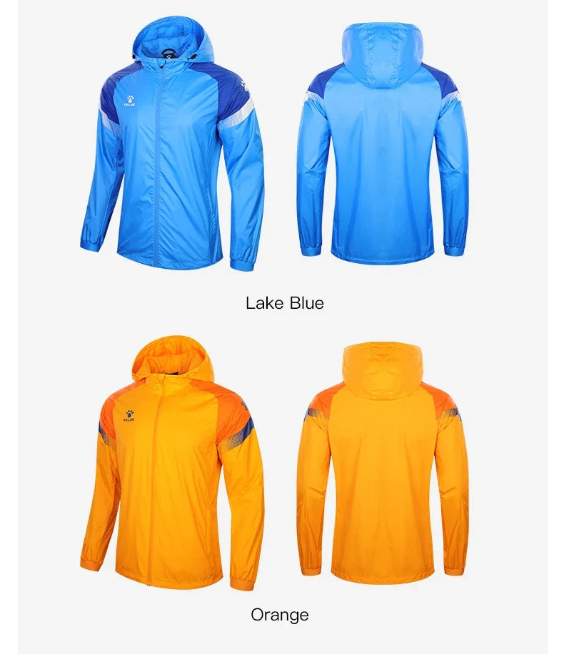 Men's Windbreaker Running Jacket Soccer Kid Hooded Windproof Coat Couple Training Waterproof Jacket Quick Dry 8061WT1005