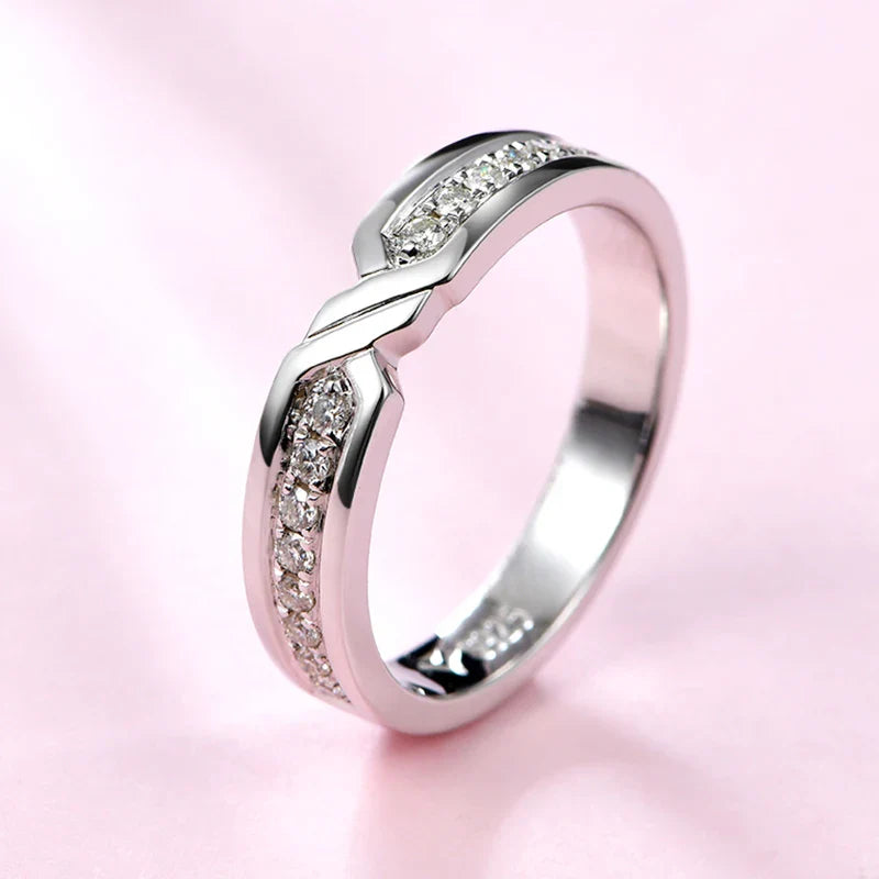 Solid 925 Sterling Silver Wedding Bands Ring for Women Men Jewelry VVS1 Moissanite Engagement Ring Couple Anniversary