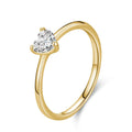 Authentic 925 Sterling Silver Simple Love Heart AAAAA Zirconia Sparkling Finger Ring For Women Female Wedding Jewelry