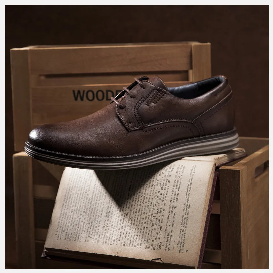Male Sneakers Autumn/Winter traf Leather Men Casual Shoes Business Work Office Lace-up Dress shoes For Men Size47