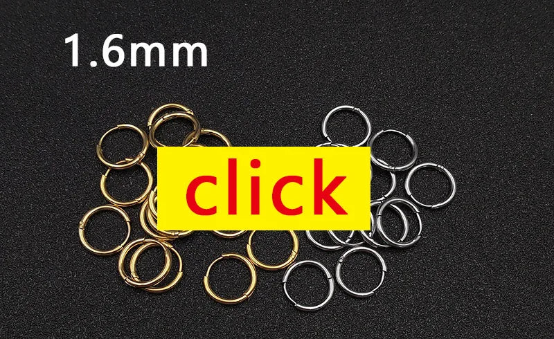 6pcs/lot Thick 3.0mm 4.0mm 5.0mm Stainless Steel Circle Hoop Earrings For Women Girls Gold Silver Color Round Geometry Earrings