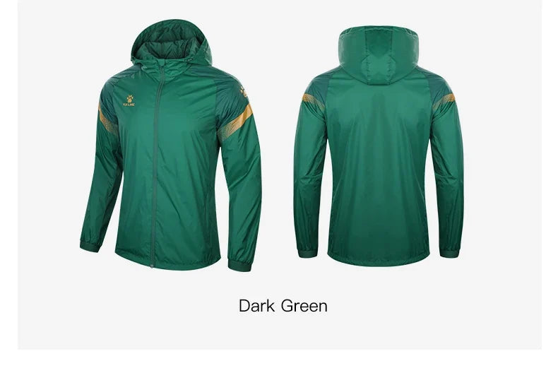 Men's Windbreaker Running Jacket Soccer Kid Hooded Windproof Coat Couple Training Waterproof Jacket Quick Dry 8061WT1005