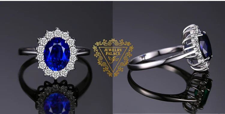 Princess Diana Created Blue Sapphire Ruby Simulated Emerald 925 Sterling Silver Pendant Necklace for WomenNo Chain