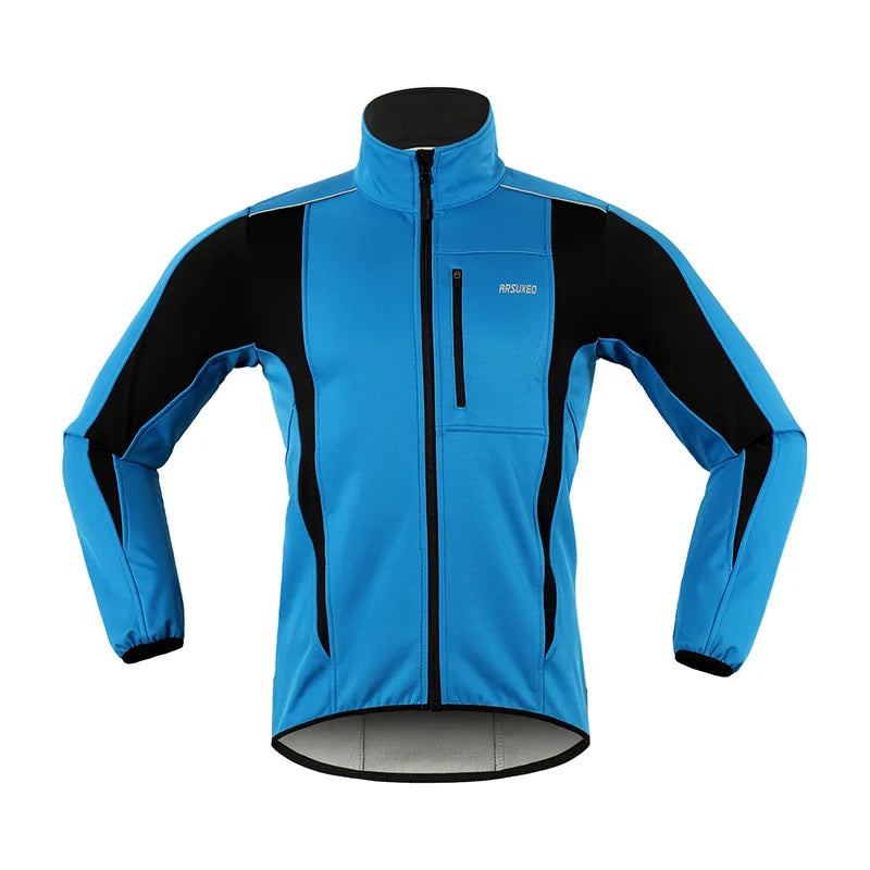 Men's Warm Cycling Jacket Fleece Bike Jersey Windproof Waterproof Softshell Coat Bicycle Clothing Motorcycle Raincoat
